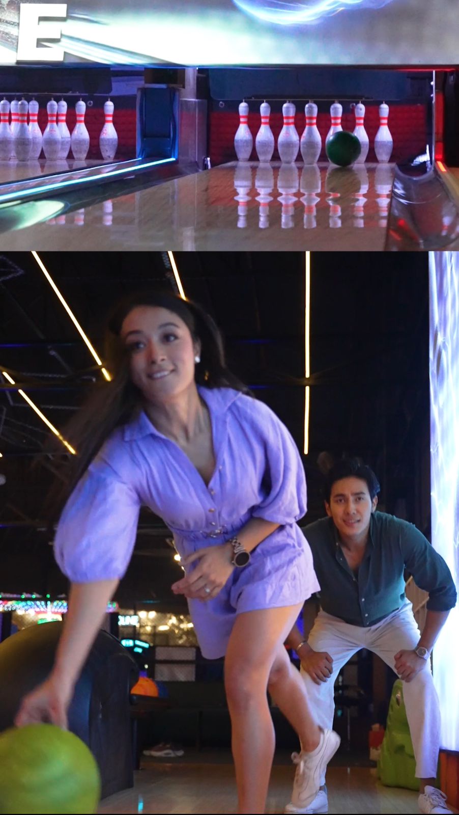 Namrata Shrestha  having fun during the DVC shoot for vivo Nepal